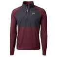 thumbnail image 1 of Men's Cutter & Buck Maroon/Black Montana Grizzlies Adapt Eco Knit Hybrid Recycled Quarter-Zip Pullover Top, 1 of 1
