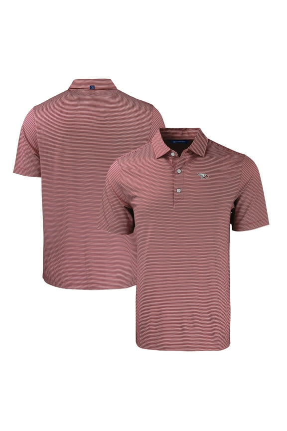 Men's Cutter & Buck Maroon North Carolina Central Eagles Forge Eco Double Stripe Stretch Recycled Polo