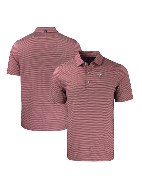 Men's Cutter & Buck Maroon North Carolina Central Eagles Forge Eco Double Stripe Stretch Recycled Polo