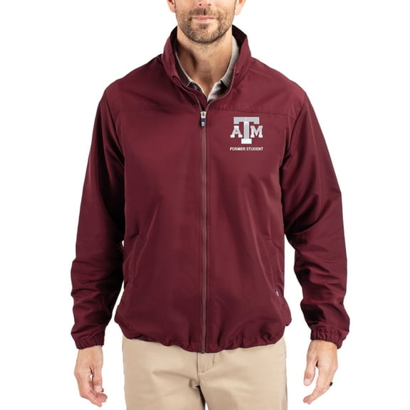 Men's Cutter & Buck Maroon Texas A&M Aggies Charter Eco Recycled Full-Zip Jacket