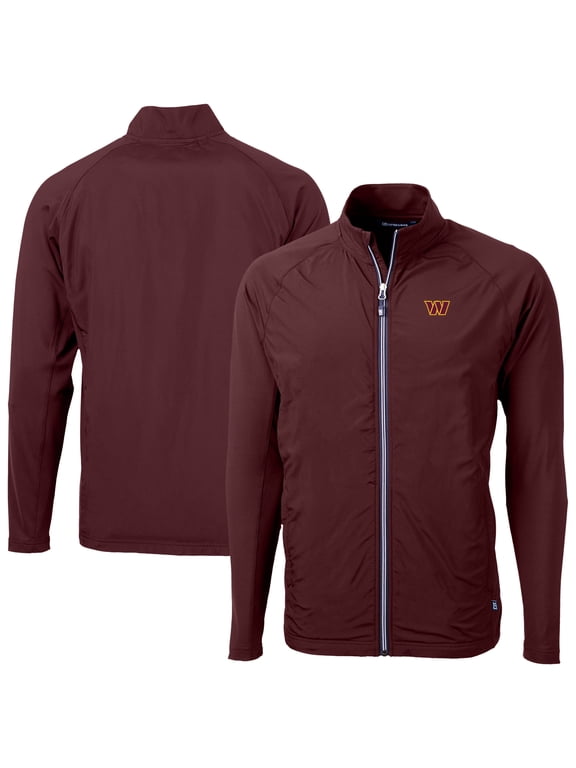 Men's Cutter & Buck Maroon Washington Commanders Adapt Eco Hybrid Recycled Full-Zip Jacket