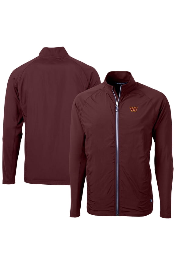 Men's Cutter & Buck Maroon Washington Commanders Adapt Eco Hybrid Recycled Full-Zip Jacket