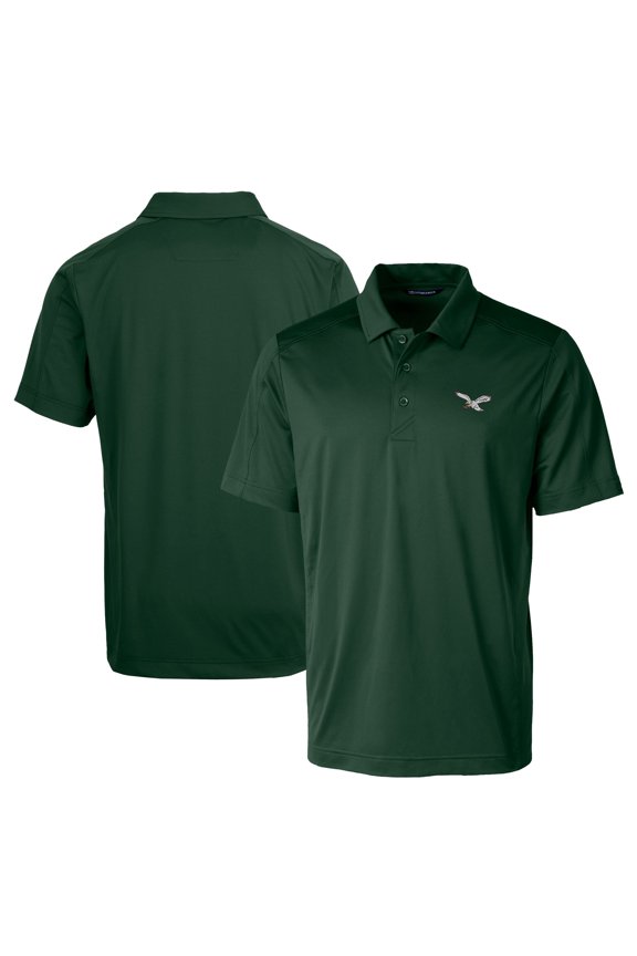 Men's Cutter & Buck Midnight Green Philadelphia Eagles Textured Stretch Short Sleeve Polo