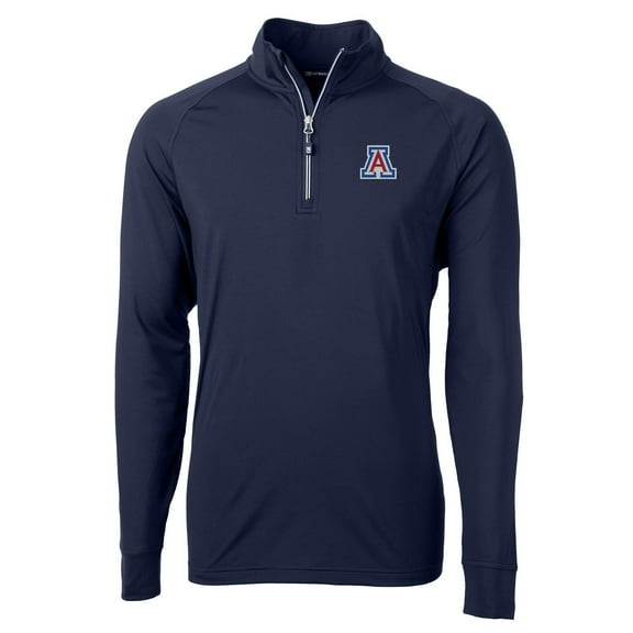 Men's Cutter & Buck Navy Arizona Wildcats Adapt Eco Knit Quarter-Zip Pullover Jacket