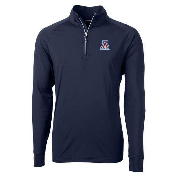 Men's Cutter & Buck Navy Arizona Wildcats Adapt Eco Knit Quarter-Zip Pullover Jacket