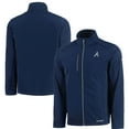 thumbnail image 1 of Men's Cutter & Buck Navy Atlanta Braves Evoke Eco Softshell Recycled Full-Zip Jacket, 1 of 3