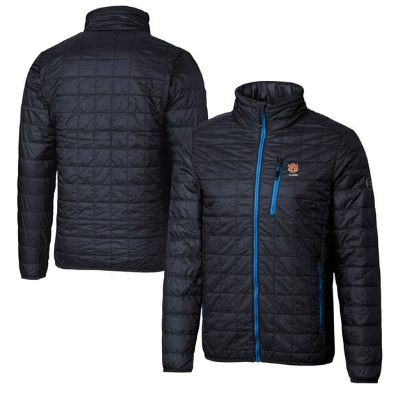 Men's Cutter & Buck Navy Auburn Tigers Rainier PrimaLoft Eco Insulated Full-Zip Puffer Vest