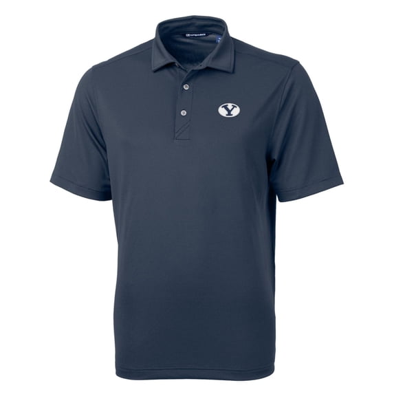 Men's Cutter & Buck Navy BYU Cougars Big & Tall Virtue Eco Pique Recycled Polo