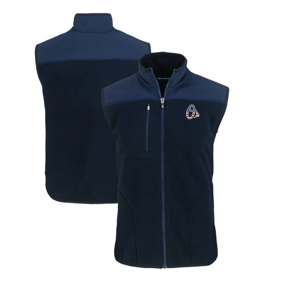 Men's Cutter & Buck Navy Baltimore Orioles Stars & Stripes Big & Tall Cascade Eco Sherpa Fleece Full-Zip Vest