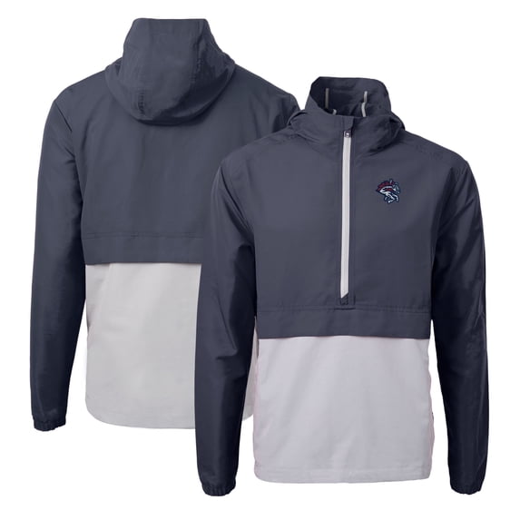 Men's Cutter & Buck Navy Binghamton Rumble Ponies Charter Eco Recycled Half-Zip Anorak Jacket
