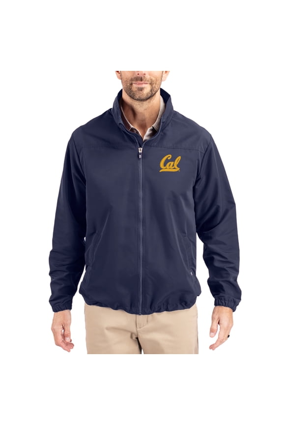 Men's Cutter & Buck Navy Cal Bears Charter Eco Recycled Full-Zip Jacket
