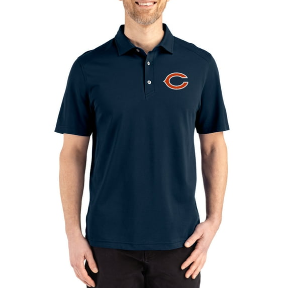 Men's Cutter & Buck Navy Chicago Bears Big & Tall Advantage Refresh Epic Confidence Recycled Tri-Blend Pique Polo