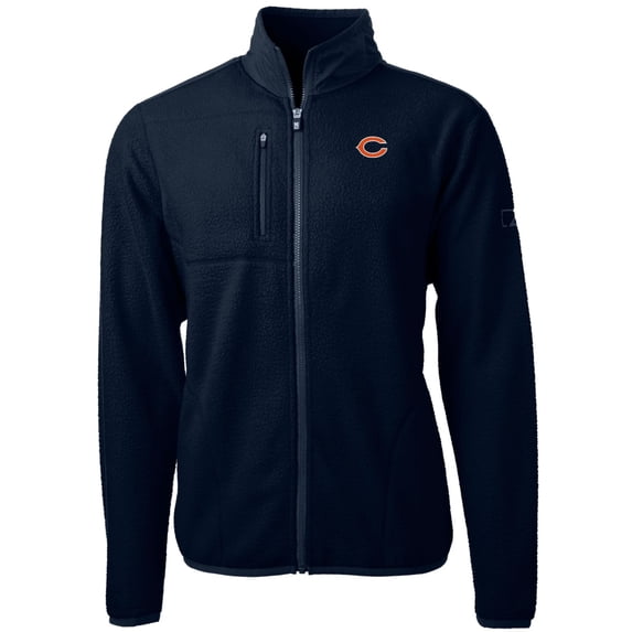 Men's Cutter & Buck Navy Chicago Bears Big & Tall Cascade Eco Sherpa Fleece Full-Zip Jacket