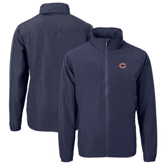 Men's Cutter & Buck Navy Chicago Bears Big & Tall Charter Eco Knit Recycled Full-Zip Jacket