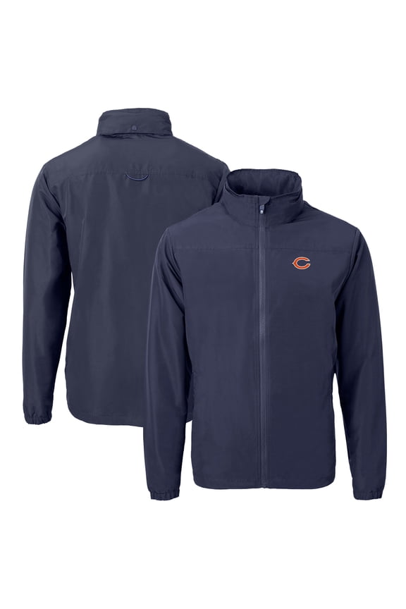 Men's Cutter & Buck Navy Chicago Bears Big & Tall Charter Eco Knit Recycled Full-Zip Jacket