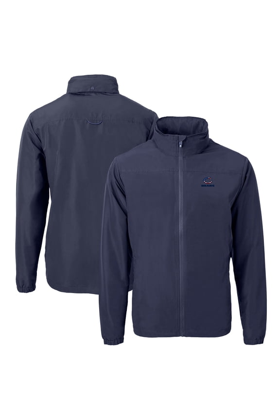 Men's Cutter & Buck  Navy Chicago Bears  Big & Tall Charter Eco Knit Recycled Full-Zip Jacket