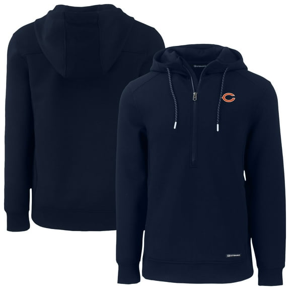 Men's Cutter & Buck Navy Chicago Bears Roam Eco Recycled Half-Zip Hoodie