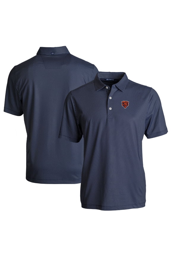 Men's Cutter & Buck Navy Chicago Bears Throwback Big & Tall Pike Eco Symmetry Print Stretch Recycled Polo