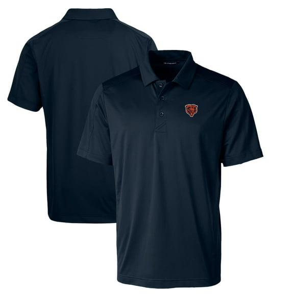 Men's Cutter & Buck Navy Chicago Bears Throwback Logo Prospect Textured Stretch Polo