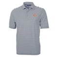 thumbnail image 1 of Men's Cutter & Buck Navy Chicago Bears Virtue Eco Pique Stripe Recycled Polo, 1 of 1