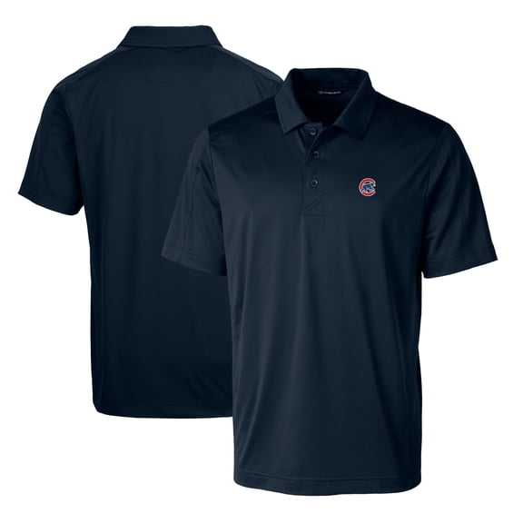 Men's Cutter & Buck Navy Chicago Cubs Prospect Textured Stretch Polo