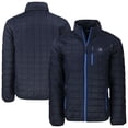 thumbnail image 1 of Men's Cutter & Buck Navy Chicago Cubs Rainier PrimaLoft- Eco Insulated Full-Zip Hoodie Puffer Jacket, 1 of 3
