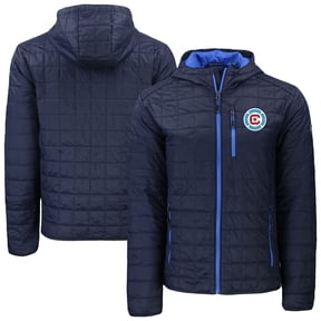 Men's-Cutter & Buck Navy Chicago Fire Rainier Primaloft Eco Full-Zip Hooded Jacket