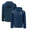 thumbnail image 1 of Men's Cutter & Buck Navy Citadel Bulldogs Big & Tall Evoke Hybrid Eco Softshell Recycled Full-Zip Hooded PrimaLoft, 1 of 3