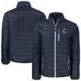 thumbnail image 1 of Men's Cutter & Buck  Navy Cleveland Guardians Americana Rainier PrimaLoft- Eco Insulated Full-Zip Puffer Jacket, 1 of 3