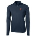 thumbnail image 1 of Men's Cutter & Buck Navy Cleveland Guardians Big & Tall Virtue Eco Pique Quarter-Zip Pullover Jacket, 1 of 1