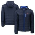 thumbnail image 1 of Men's Cutter & Buck  Navy Cleveland Guardians Cooperstown Collection Rainier Primaloft Eco Full-Zip Hooded Jacket, 1 of 3