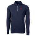 thumbnail image 1 of Men's Cutter & Buck Navy Dayton Flyers Big & Tall Adapt Eco Knit Quarter-Zip Pullover Jacket, 1 of 1