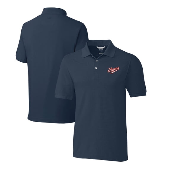 Men's Cutter & Buck Navy Dayton Flyers Big & Tall Advantage Tri-Blend Pique DryTec Polo