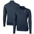 thumbnail image 1 of Men's Cutter & Buck Navy Delaware State Hornets Big & Tall Virtue Eco Pique Recycled Quarter-Zip Pullover Top, 1 of 3