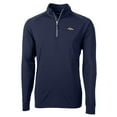 thumbnail image 1 of Men's Cutter & Buck Navy Denver Broncos Big & Tall Adapt Eco Knit Quarter-Zip Pullover Jacket, 1 of 1