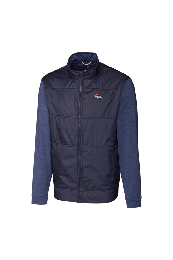 Men's Cutter & Buck Navy Denver Broncos Stealth Big & Tall Full-Zip Jacket