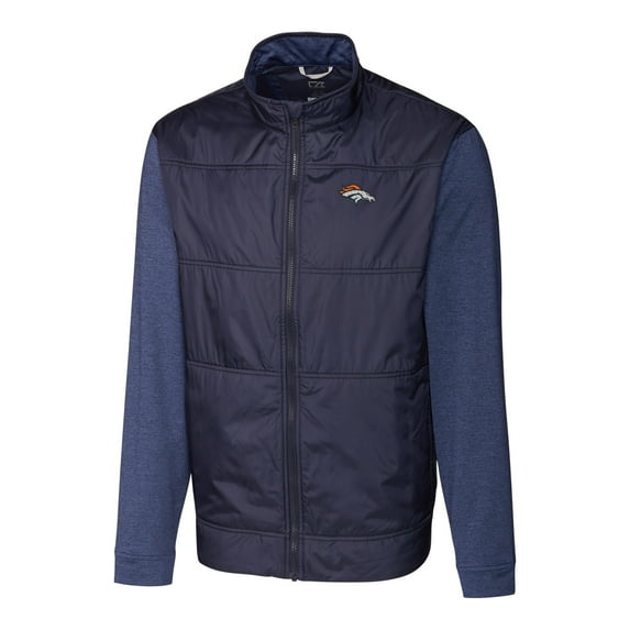 Men's Cutter & Buck Navy Denver Broncos Stealth Big & Tall Full-Zip Jacket