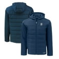 thumbnail image 1 of Men's Cutter & Buck Navy Detroit Tigers Evoke Hybrid Eco Softshell Recycled Full-Zip Hoodie, 1 of 3