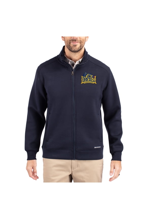 Men's-Cutter & Buck Navy Drexel Dragons Roam Eco Recycled Full-Zip Jacket