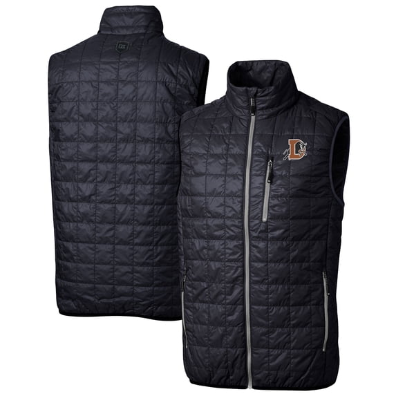Men's Cutter & Buck Navy Durham Bulls Rainier PrimaLoft Big & Tall Eco Insulated Full-Zip Puffer Vest