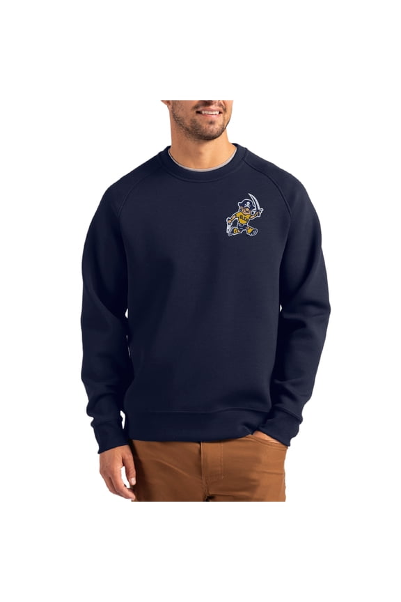 Men's Cutter & Buck Navy ETSU Buccaneers Roam Recycled Pullover