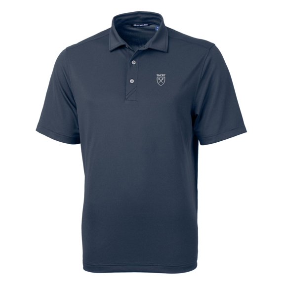 Men's Cutter & Buck Navy Emory Eagles Big & Tall Virtue Eco Pique Recycled Polo