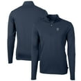 thumbnail image 1 of Men's Cutter & Buck Navy Emory Eagles Big & Tall Virtue Eco Pique Recycled Quarter-Zip Pullover Top, 1 of 3