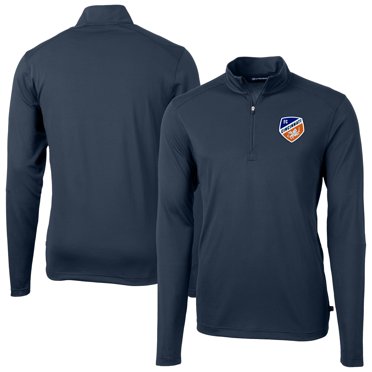 Men's-Cutter & Buck  Navy FC Cincinnati Big & Tall Virtue Eco Pique Recycled Quarter-Zip Pullover Top