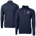 thumbnail image 1 of Men's-Cutter & Buck  Navy FC Dallas Adapt Eco Knit Stretch Recycled Raglan Quarter-Zip Pullover Top, 1 of 3