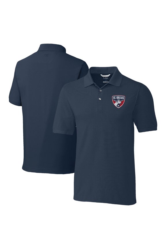 Men's Cutter & Buck Navy FC Dallas Advantage Eco Tri-Blend Pique Polo