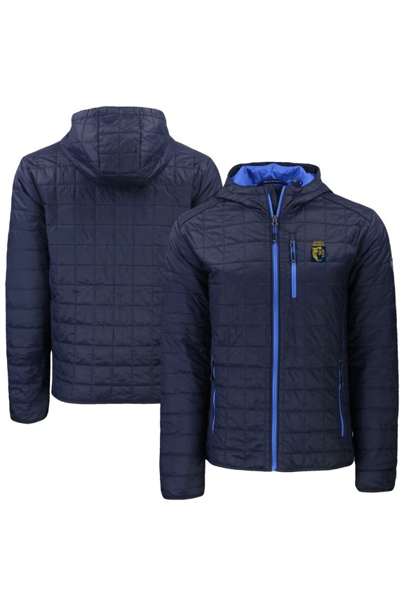 Men's-Cutter & Buck Navy FIU Panthers Rainier Eco PrimaLoft Hooded Full-Zip Jacket