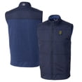 thumbnail image 1 of Men's Cutter & Buck Navy FIU Panthers Vault Big & Tall Stealth Hybrid Windbreaker Full-Zip Vest, 1 of 3