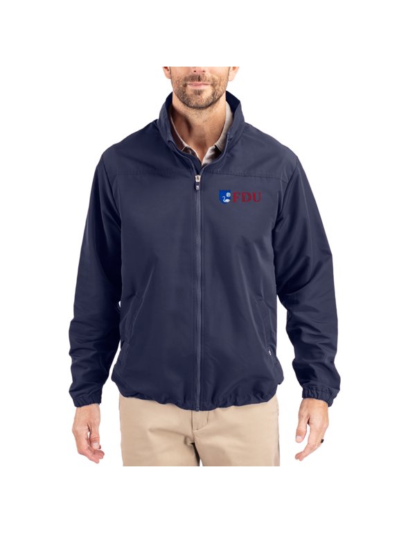 Men's Cutter & Buck Navy Fairleigh Dickinson Knights Charter Eco Recycled Full-Zip Jacket