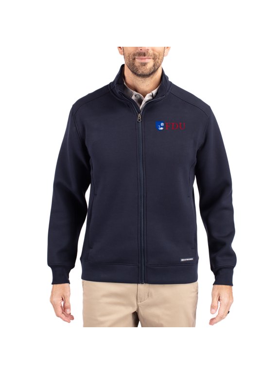 Men's-Cutter & Buck Navy Fairleigh Dickinson Knights Roam Eco Recycled Full-Zip Jacket